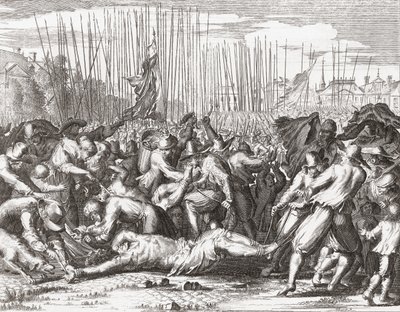A De Witt testvérek meggyilkolása. (nyomtatás) alkotó: Romeyn de (after) Hooghe