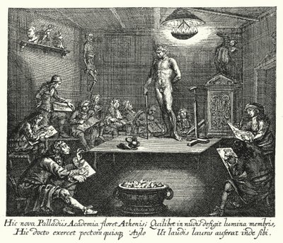 Az Akadémia (metszet) alkotó: Romeyn de (after) Hooghe