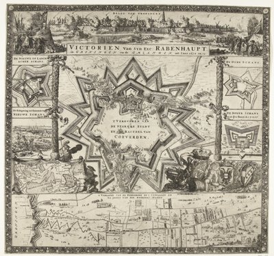 Rabenhaupt győzelmei Groningenben 1672-1673 között viktoriánus furgon syn exc. Rabenhaupt, Groningen és Omlanden, int iaer 1672 és 73 (cím a tárgyon) alkotó: Romeyn de Hooghe (attributed to)
