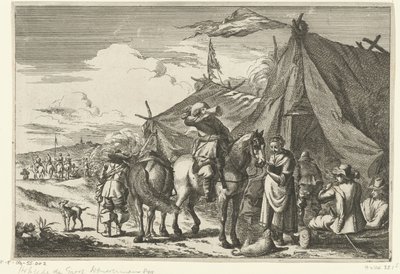 A lovasok a sátraknál pihennek alkotó: Romeyn de Hooghe (rejected attribution)