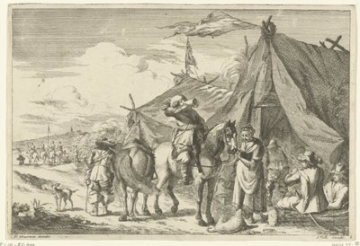 A lovasok a sátraknál pihennek alkotó: Romeyn de Hooghe (rejected attribution)
