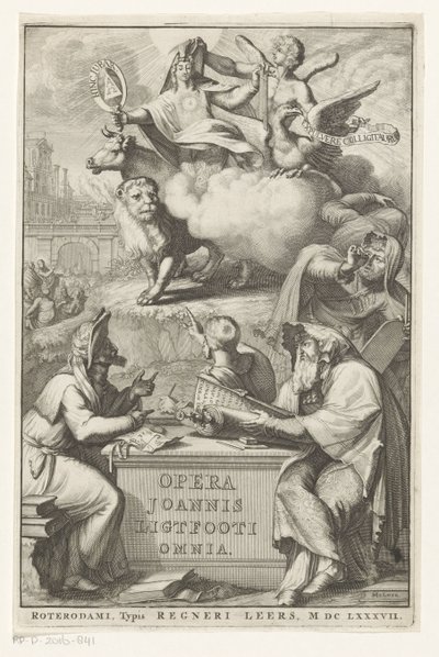 Allegorikus alak zsidó emberrel Címlap ehhez: John Lightfoot, Opera Joannis Ligtfooti omnia, 1686 alkotó: Romeyn de Hooghe