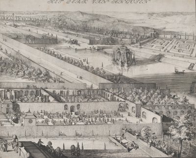 Részlet az Enghien-i park jobb felében, 1685. alkotó: Romeyn de Hooghe