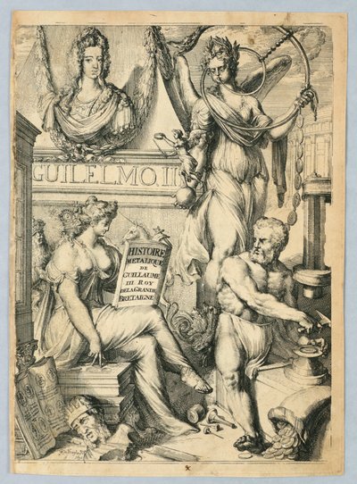 Frontispiece, "III. Vilmos, Nagy-Britannia királyának fémtörténete" alkotó: Romeyn de Hooghe