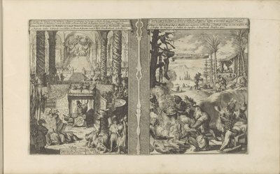 tatár császár udvara; A brazil tapoeiers elkészíti ételét Tartarische Keyzer / Empereur des Tartares et sa magnificence // Brasiliaensche Clothing / Brasiliens, Tapuyers stb (cím a tárgyon) Les Indes Orientales et Occidentales et autre alkotó: Romeyn de Hooghe