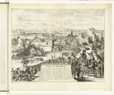 Maastricht elfoglalása a pármai herceg által, 1579 Prize de Mastricht (cím a tárgyon) Guerres de Flandres (sorozat címe) alkotó: Romeyn de Hooghe