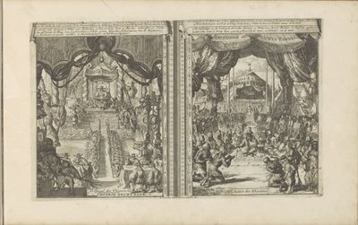 Rechtbank Kínában Abbesinië-ben Kínai rechtbank / tribunal des Chinois // Abyssinise Gerichts Handel / Justice des Abissins (cím a tárgyon) Kelet- és Nyugat-India és más helyek (sorozat címe) alkotó: Romeyn de Hooghe