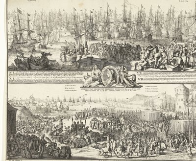 III. Vilmos utazása Angliába, 1688 S.K.H. indulása Anglia után a 11. nov. 1688 / S.K.H.D.P. érkezése. Orange Angliában, november 15-én és 16-án. 1688 (cím a tárgyon) Department of the S.A.R. pour Angleterre, Le 11. No. 1688 / Arrival de S.A alkotó: Romeyn de Hooghe