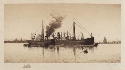 Untitled (gőzhajó Boston kikötőjében) alkotó: Rominer Lovewell