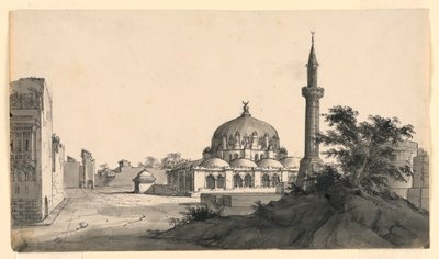 Színpadtervezés, mecset a téren alkotó: Romolo Achille Liverani