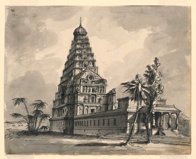 Színpad, kilátás az indiai templomra alkotó: Romolo Achille Liverani