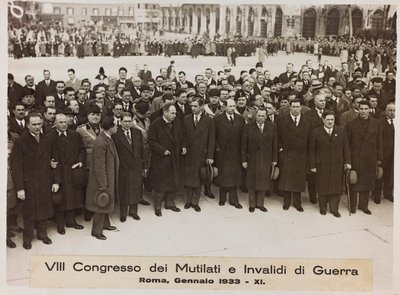 "Háborús csonkított és rokkantok VIII. Kongresszusa - Róma, 1933. január - 11" (f/w fotó) alkotó: Romolo del Papa