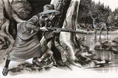 Annie Oakley lő egy bakot alkotó: Ron Embleton