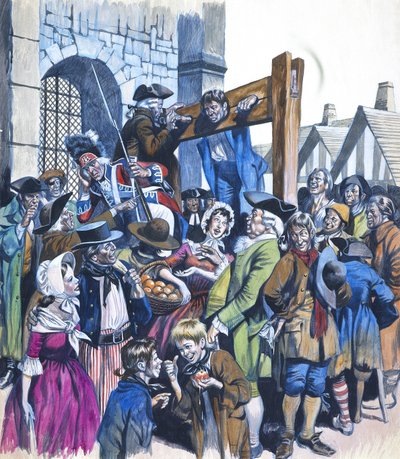 Daniel Defoe (1660-1731) (gouache, papír) alkotó: Ron Embleton