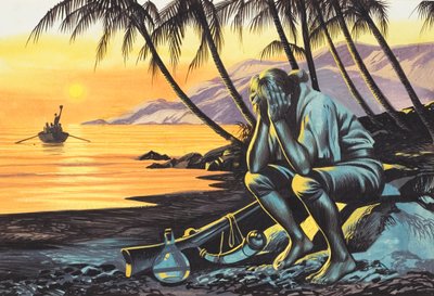 Marooned Man (gouache, papír) alkotó: Ron Embleton