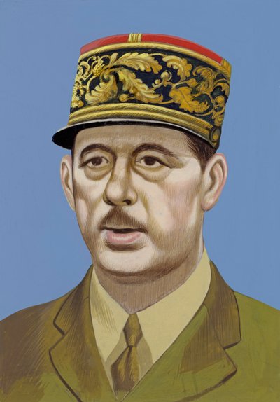 Charles De Gaulle portréja (gouache, papír) alkotó: Ron Embleton