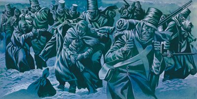 A Corunna-i visszavonulás (gouache, papír) alkotó: Ron Embleton