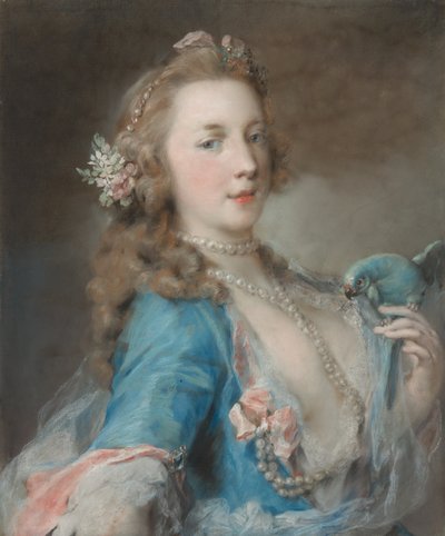 Egy fiatal hölgy papagájjal alkotó: Rosalba Carriera