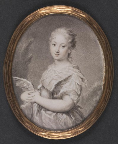 Tisztaság. Egy fiatal lány galambbal alkotó: Rosalba Carriera