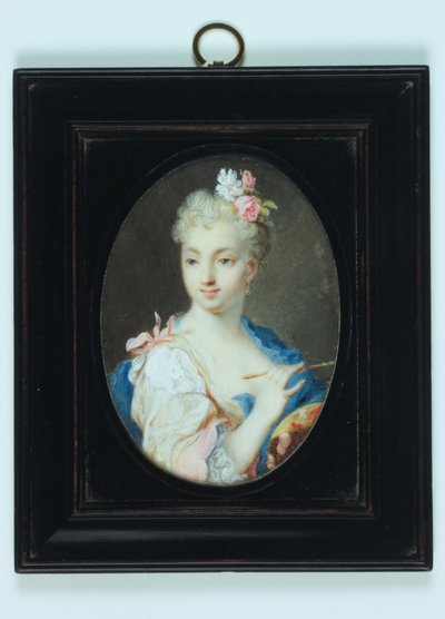 Önarckép (akvarell elefántcsonton) alkotó: Rosalba Giovanna Carriera