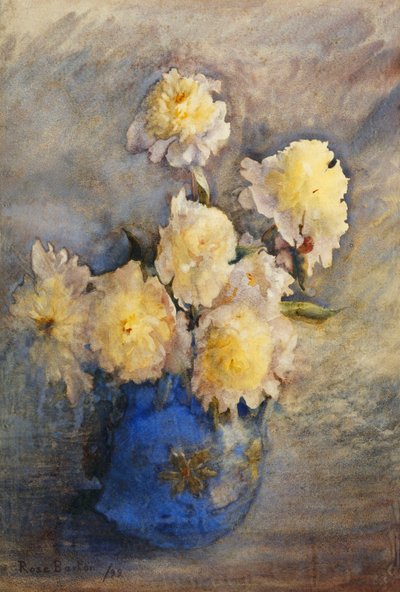 Pünkösdi rózsa kék vázában, 1899 alkotó: Rose Maynard Barton