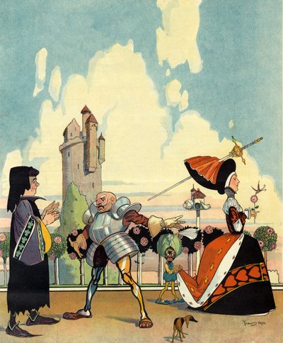 „Ahogy volt 1400-ban”, a „Puck” első borítója, 1910. július (színes litó) alkotó: Ross Gordon