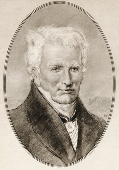 Friedrich Wilhelm Heinrich Alexander von Humboldt, a Híres férfiak élő életrajzaiból. alkotó: Ross Gordon