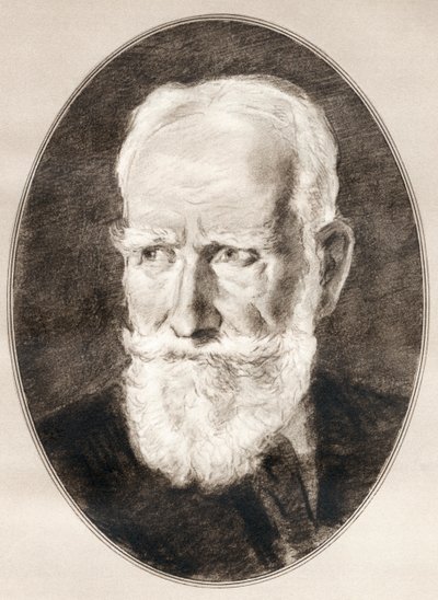 George Bernard Shaw, a Híres férfiak élő életrajzaiból. alkotó: Ross Gordon