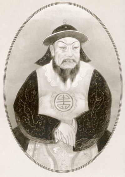 Kublai Khan, a Híres uralkodók élő életrajzaiból. alkotó: Ross Gordon