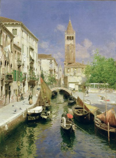 Egy velencei csatorna alkotó: Rubens Santoro