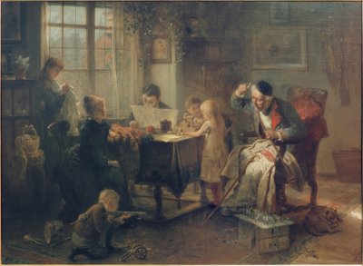 Családi jelenet alkotó: Rudolf Hausleithner