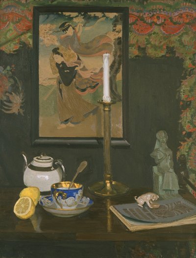 Csendélet gyertyatartóval alkotó: Rudolf Vejrych