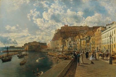 A nápolyi Santa Lucia strandon alkotó: Rudolf von Alt