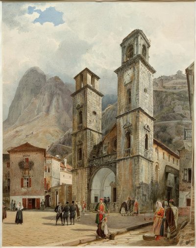 Cattaro székesegyházi tere alkotó: Rudolf von Alt