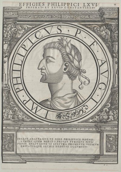 Philippikos Bardanes kelet-római császár (nyomtatás) alkotó: Rudolph Wyssenbach