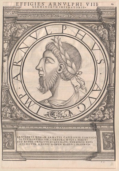 Arnulf római kelet-francia császár (nyomtatás) alkotó: Rudolph Wyssenbach