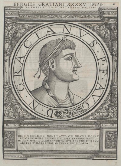 Gratianus római császár (nyomtatás) alkotó: Rudolph Wyssenbach