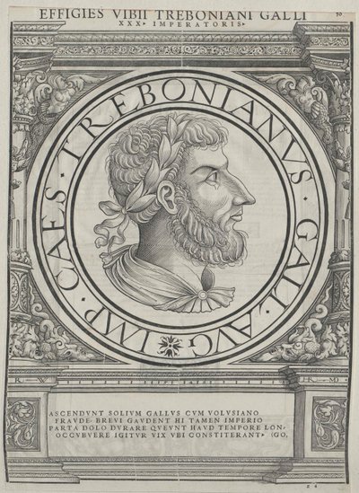 Trebonianus Gallus római császár (nyomtatás) alkotó: Rudolph Wyssenbach