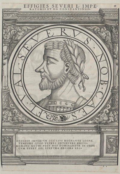 Libius Severus nyugat-római császár (nyomtatás) alkotó: Rudolph Wyssenbach