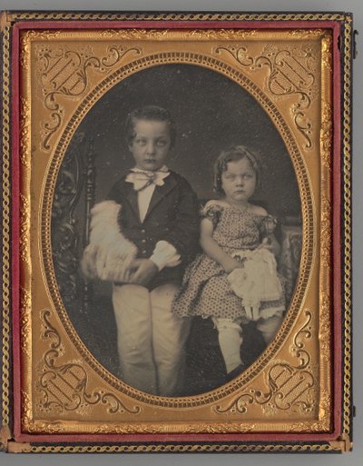 Névtelen fiú és lány portréja, 1855. alkotó: Rufus Anson