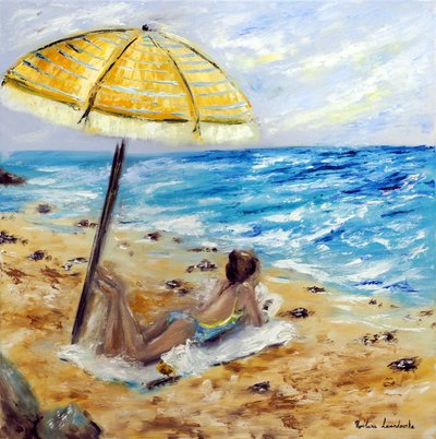 Beach Day, 2022 (olaj, kavics) alkotó: Ruslana Levandovska