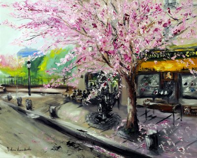 Cherry Blossoms by Shakespeare  Company Paris, 2021 (olaj, vászon) alkotó: Ruslana Levandovska