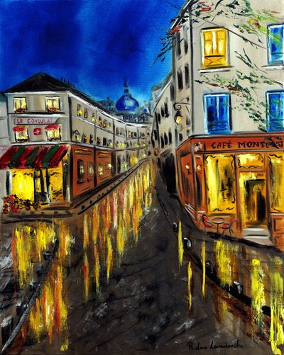 Éjszaka a Montmartre-on Párizs, 2023 (olaj, vászon) alkotó: Ruslana Levandovska