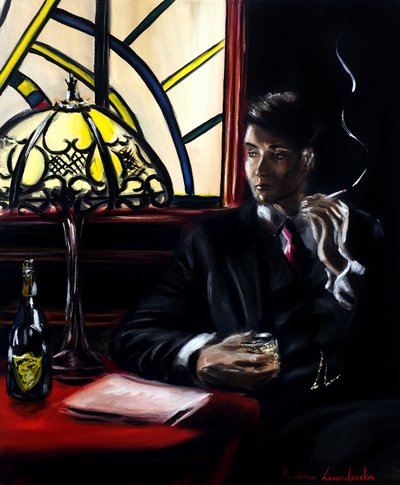 The Noir Hour, 2025 (olaj, vászon) alkotó: Ruslana Levandovska