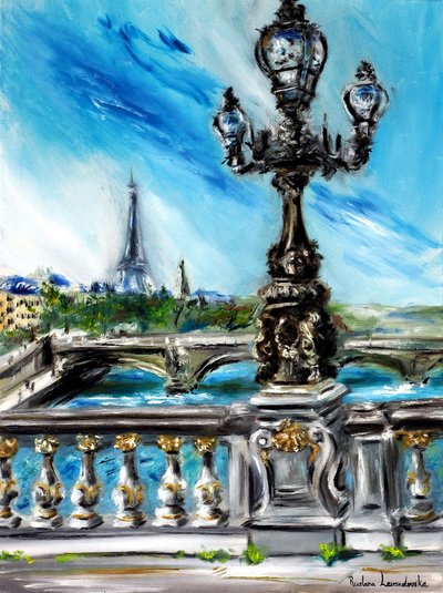 A Pont Alexandre III Párizs, 2022 (olaj, vászon) alkotó: Ruslana Levandovska