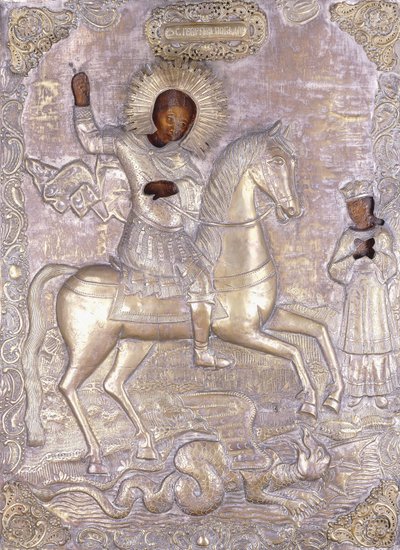 Szent György orosz ikon, 18. század elején alkotó: Russian School