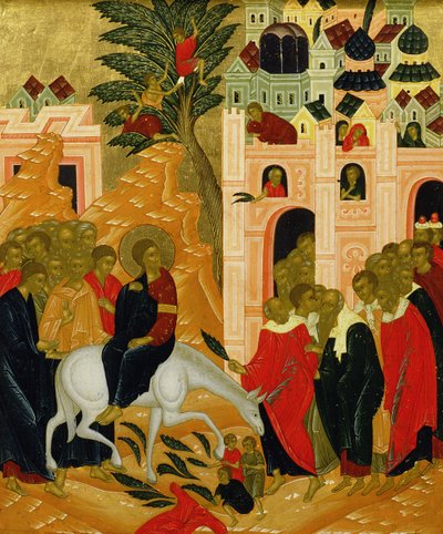 Krisztusok belépése Jeruzsálembe, ikon alkotó: Russian School