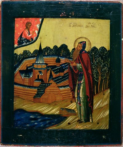 Dymi Szent Antal, 17. század vége (tempera a táblán) alkotó: Russian School