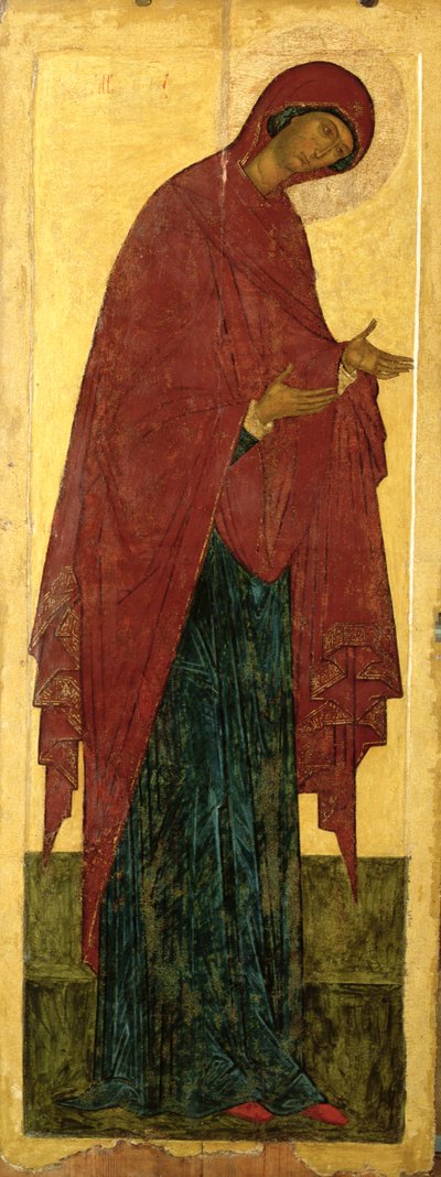 A Szűz (tempera és aranylevél a panelen) alkotó: Russian School