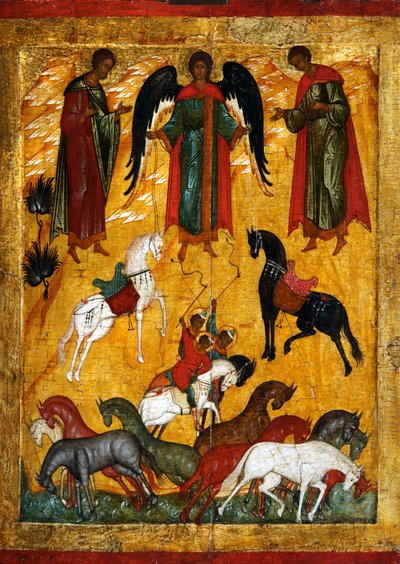Florus és Laurus csodája, 16. század eleje. alkotó: Russian icon.